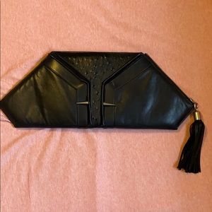 Lorra Rivers Black Leather Clutch